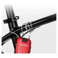 Rockbros 32420981001 bicycle lock with retractable cable - red