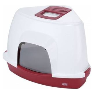 Europet Bernina Slēgtā kaķu stūra tualete Medio 38x56x40 cm bordo