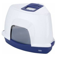 Europet Bernina Slēgtā kaķu stūra tualete Medio 38x56x40 cm zila