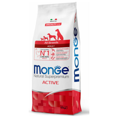 Monge Dog All Breeds Adult Active with Chicken 12 kg