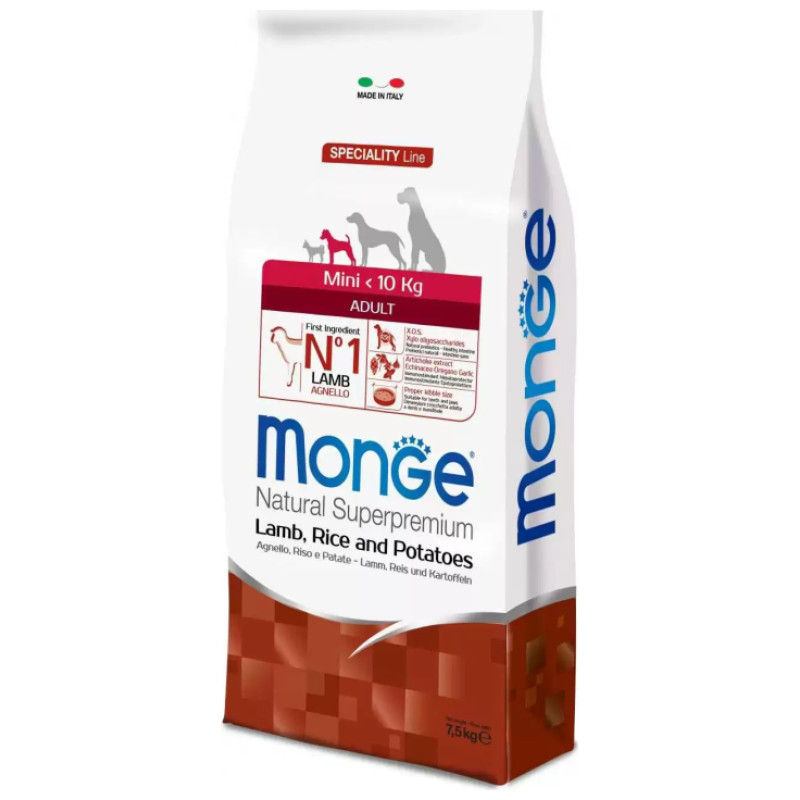 Monge Dog Mini Adult Monoprotein Lamb with Rice and Potatoes 7,5 kg