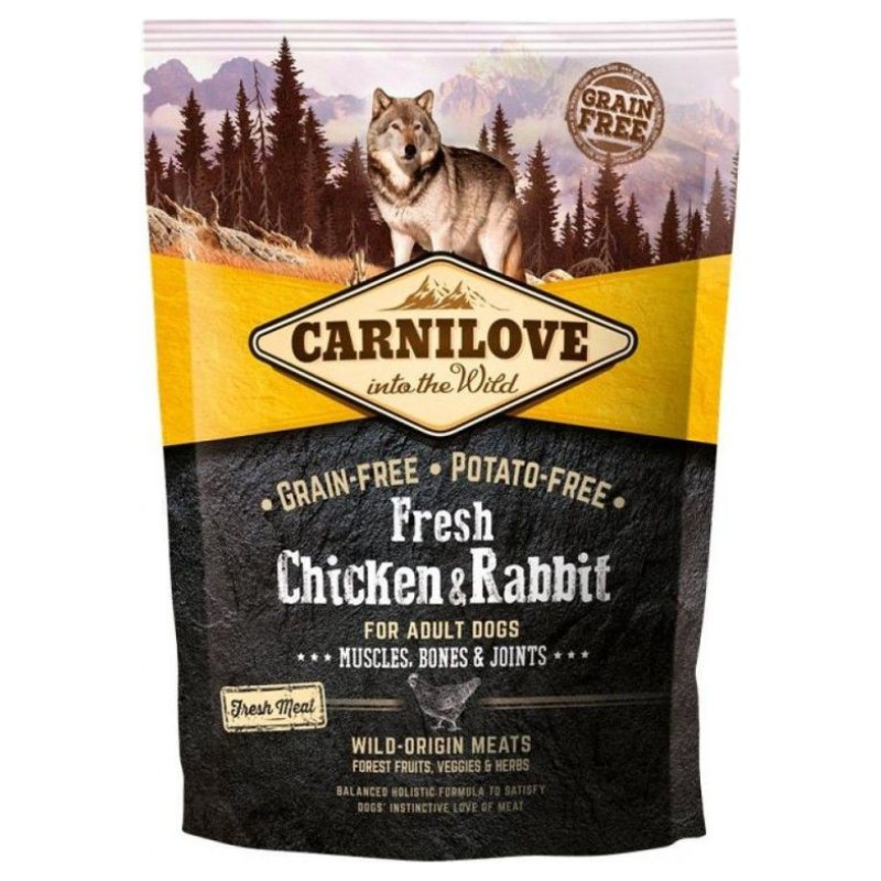 Carnilove Fresh Chicken & Rabbit for Adult 1,5 kg barība suņiem