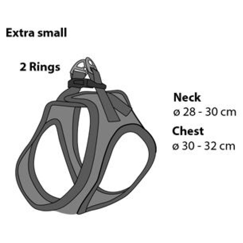 Flamingo kru&scaron;u siksna suņiem BENTO GREY XS 30-32CM