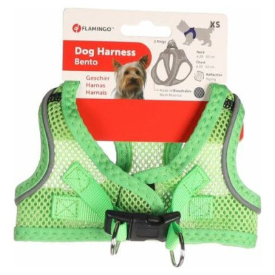 Flamingo kru&scaron;u siksna suņiem BENTO GREEN XS 30-32CM