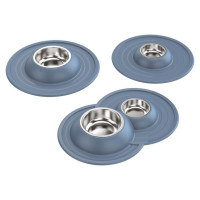Georplast Metāla bļodas ar gumijas paliktni Volcano INOX cm. 49x33x6h, daž.krāsas