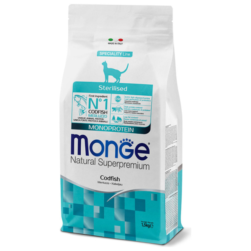 Monge Cat Sterilised Monoprotein Codfish 1,5 kg