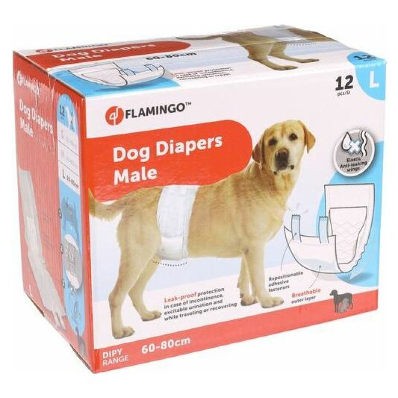 Flamingo autiņbiksītes suņiem For Male L 60-80cm 12gb.