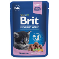 Brit Premium Cat Pouch White Fish Kitten 100 g konservi kaķiem