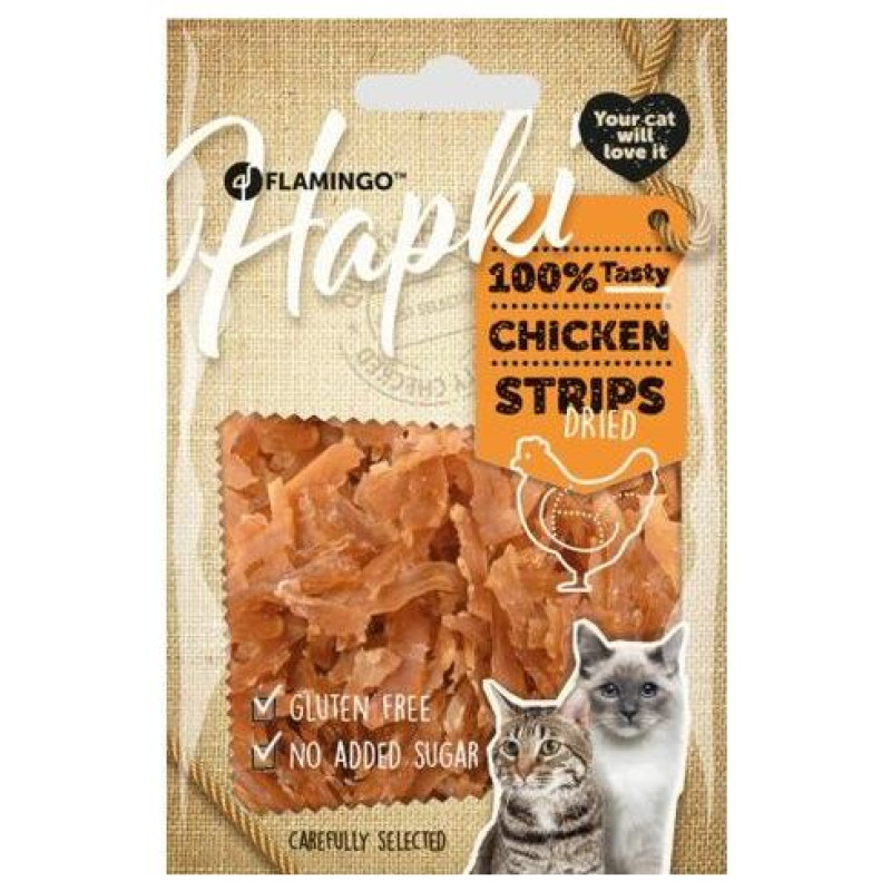 Flamingo gardums kaķiem HAPKI CHICK'N Strips 50g
