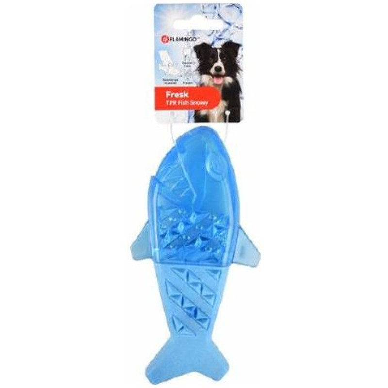Flamingo SNOWY FISH 18 cm - atvēsino&scaron;a rotaļlieta suņiem