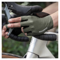 Rockbros Breathable Short Finger Cycling Gloves, Size: L - Green
