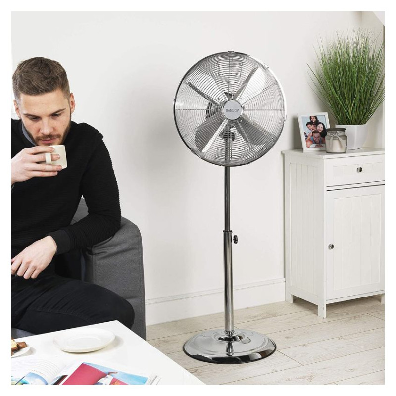 Beldray EH3263VDE chrome pedestal fan