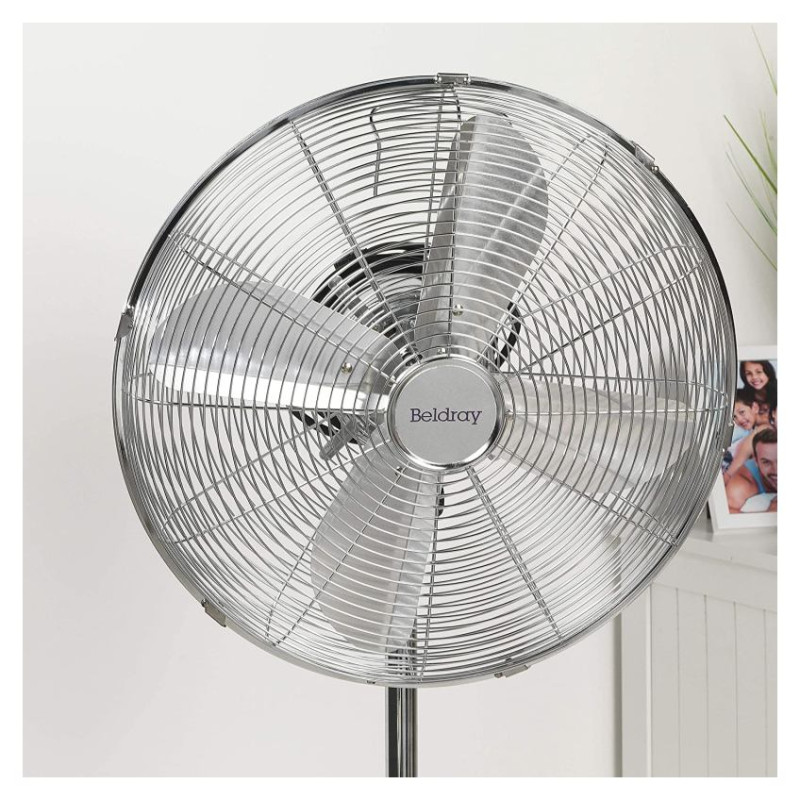 Beldray EH3263VDE chrome pedestal fan