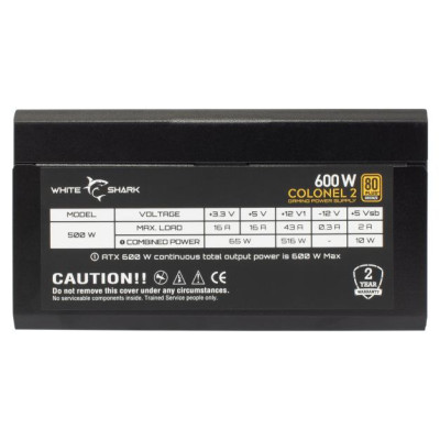 White Shark GPSU-B600S Colonel-2 600W 80+ Bronze FullModular