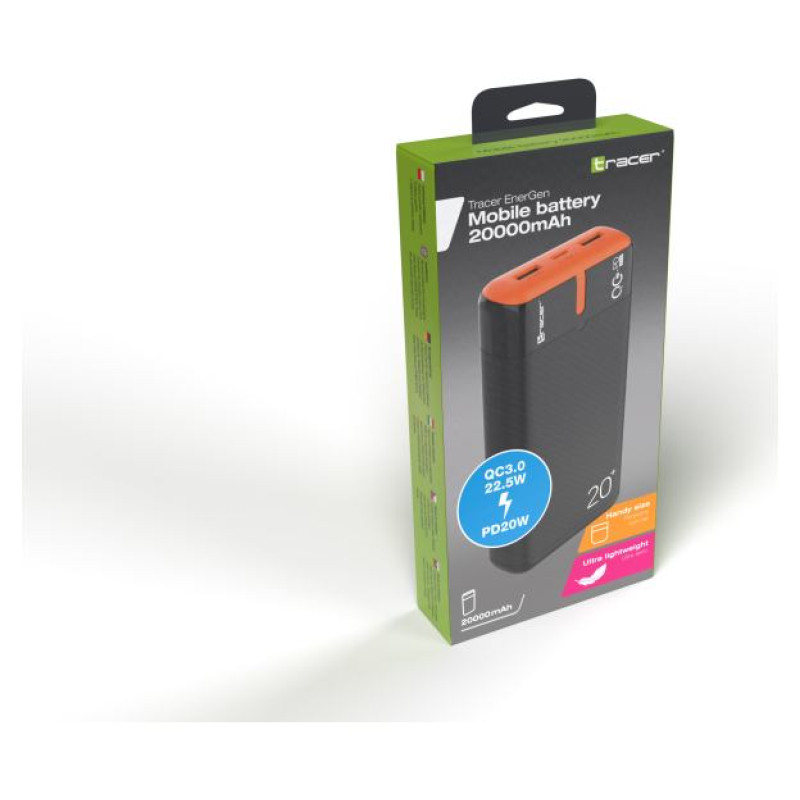 Tracer 47516 EnerGen 20000mAh Power Bank black/orange