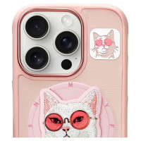 Nimmy Glasses Cool Cat MagSafe Case for iPhone 16 Pro - Pink
