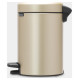 Brabantia atkritumu tvertne ar pedāli NewIcon, 3 l, Champagne - 304408