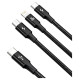 Baseus Rapid Series 3in1 USB-C - USB-C / Lightning / micro USB cable 20W PD 1.5m - black