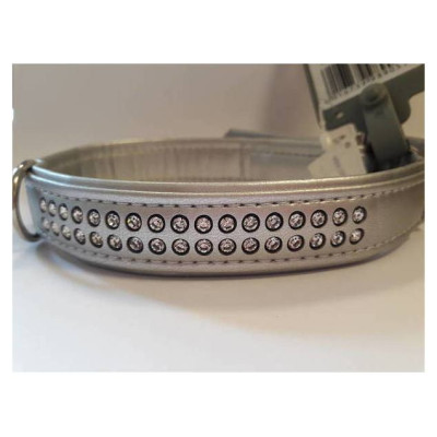 Hunter Collar Modern Art Deluxe 40 nickel Faux Leather silver/Faux Leather si