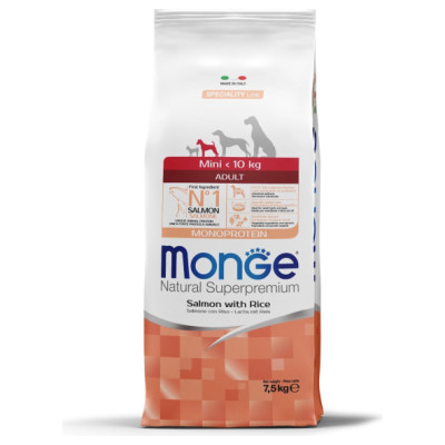 Monge Dog Mini Adult Monoprotein Salmon with Rice 7,5 kg