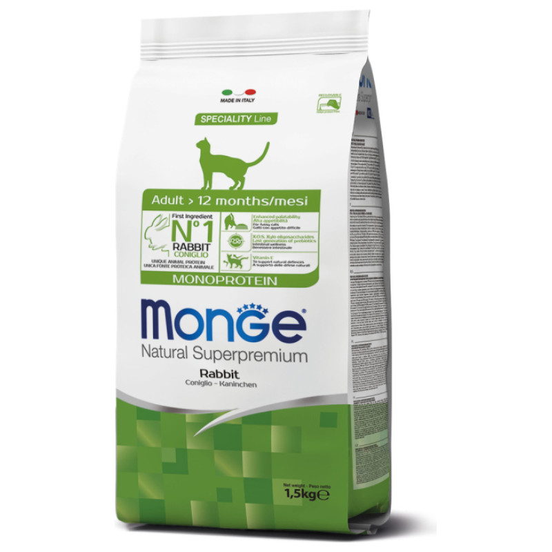 Monge Cat Adult Monoprotein Rabbit 1,5 kg