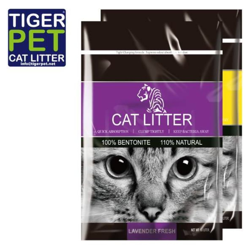 Tiger Pet Lavender Scent 10 l - cementējo&scaron;i pakai&scaron;i kaķu tualetei
