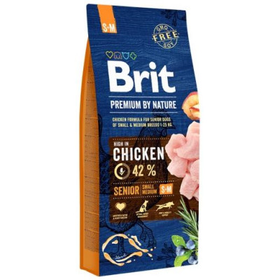 Brit PREMIUM By Nature Senior S/M 15 kg barība suņiem