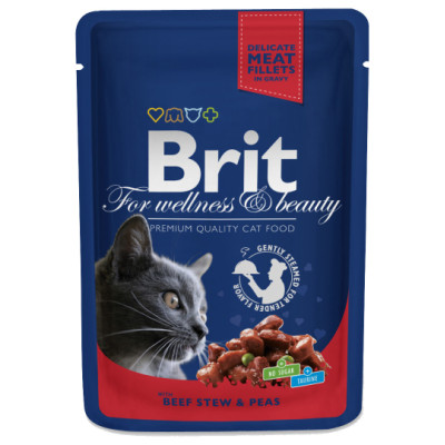 Brit Premium Cat Beef Stew & Peas 100 g konservi kaķiem