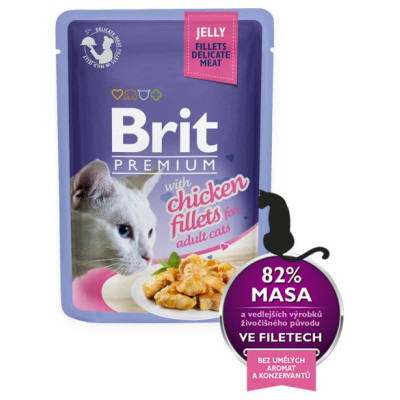 Brit Premium Cat Delicate Fillets in Jelly with Chicken 85 g mitrā barība kaķiem