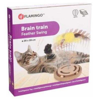 Flamingo rotaļlieta kaķiem KITTY BRAIN TRAIN WITH FEATHER d 20cm h 28cm