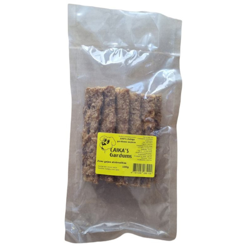 Laikas Gardums Zosu gaļas strēmelītes suņiem 100g