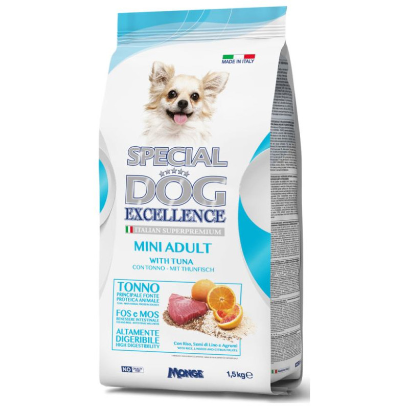Special Dog Excellence Mini Adult with Tuna 1,5 kg  - barība suņiem