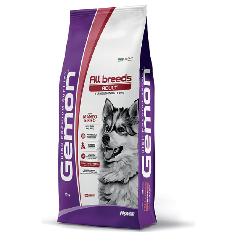 Gemon Dog All Breeds Adult with Beef and Rice 15 kg