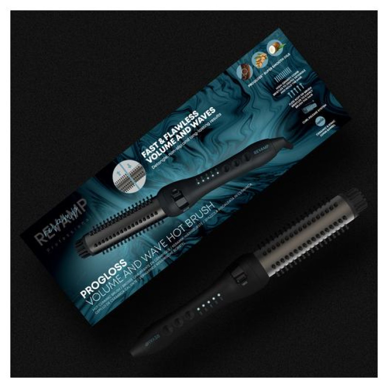 Revamp BR-1350X-EU Progloss Volume & Wave Ceramic Hot Brush Black