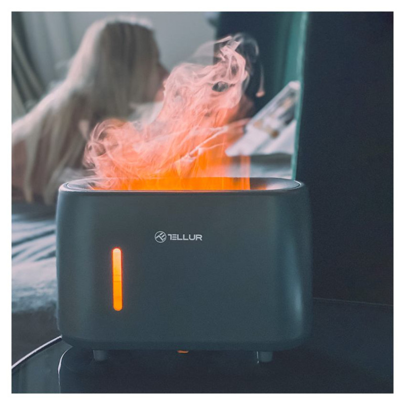 Tellur Flame aroma diffuser 240ml, 12 hours, remote control, grey