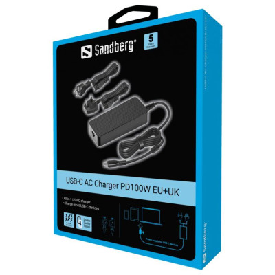 Sandberg 135-82 USB-C AC Charger PD100W EU+UK