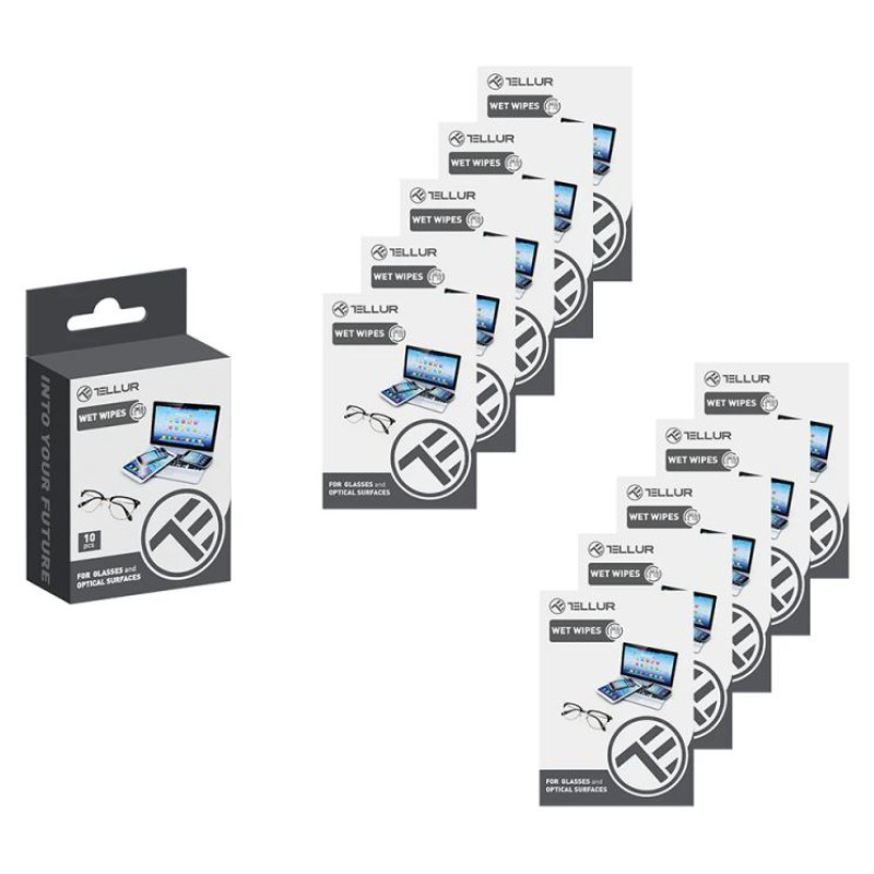Tellur wet wipes for optical surfaces 10pcs set