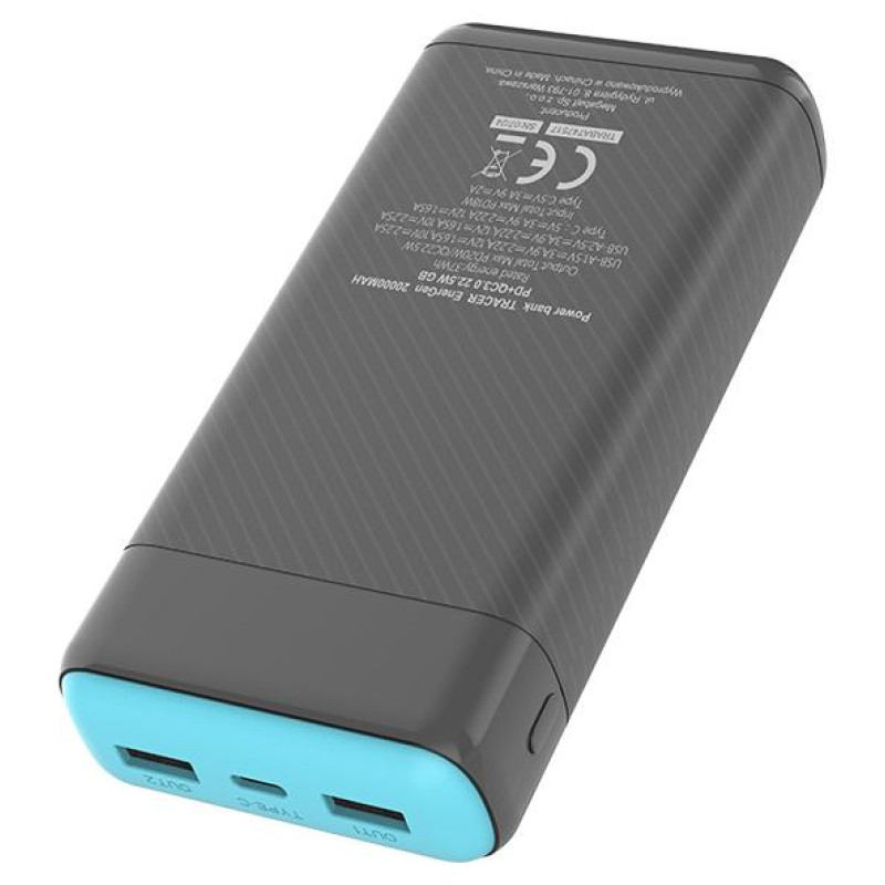 Tracer 47517 EnerGen 20000mAh Power Bank gray/blue