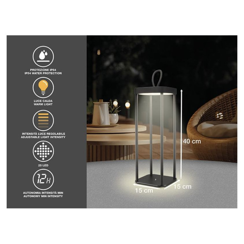 Beper P207ILI100 Rechargeable Lantern Black