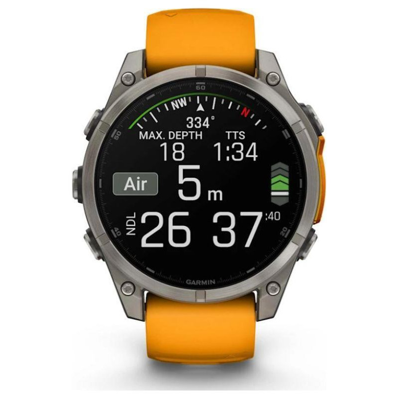 Garmin SMARTWATCH FENIX 8 SAPPHIRE/ORANGE 010-02905-11 GARMIN
