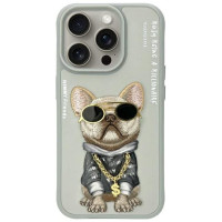 Nimmy Glasses Cool Dog Case for iPhone 15 Pro Max - Gray