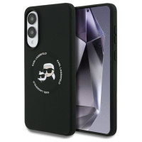 Karl Lagerfeld Silicone nauble Heads And Circle MagSafe case for Samsung Galaxy S25 Edge - black