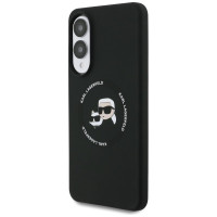 Karl Lagerfeld Silicone nauble Heads And Circle MagSafe case for Samsung Galaxy S25 Edge - black