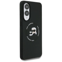 Karl Lagerfeld Silicone nauble Heads And Circle MagSafe case for Samsung Galaxy S25 Edge - black