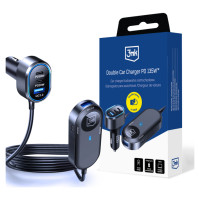 3Mk Protection 3mk Double Car Charger 135W PD QC PPS USB-C USB-A - Black