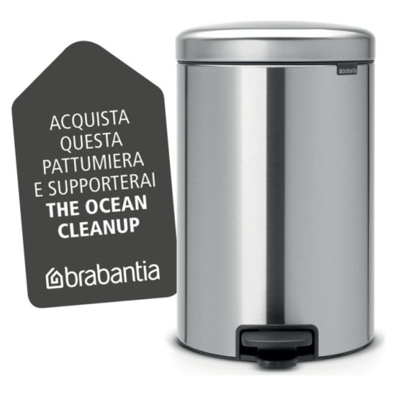 Brabantia atkritumu tvertne ar pedāli NewIcon, 20 l, Matt Steel - 114021