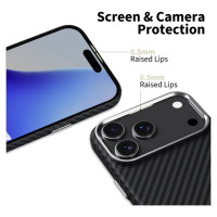 Tech-Protect Ion Carbon MagSafe case for iPhone 17 Pro - black and silver