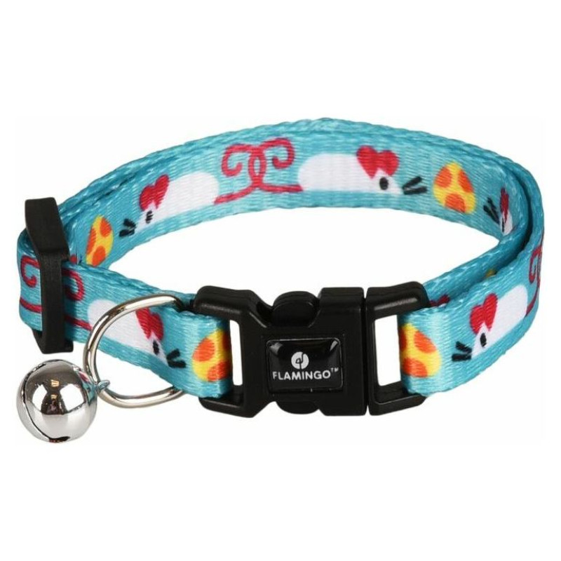 Flamingo kakla siksna kaķiem 15-25cm x10mm Light blue