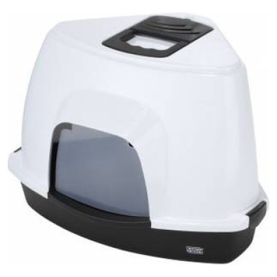 Europet Bernina Slēgtā kaķu stūra tualete Medio 38x56x40 cm melna