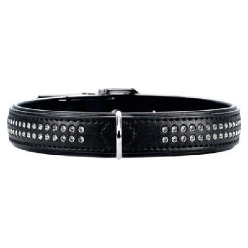 Hunter Collar Modern Art Deluxe 35 nickel Faux Leather black/black